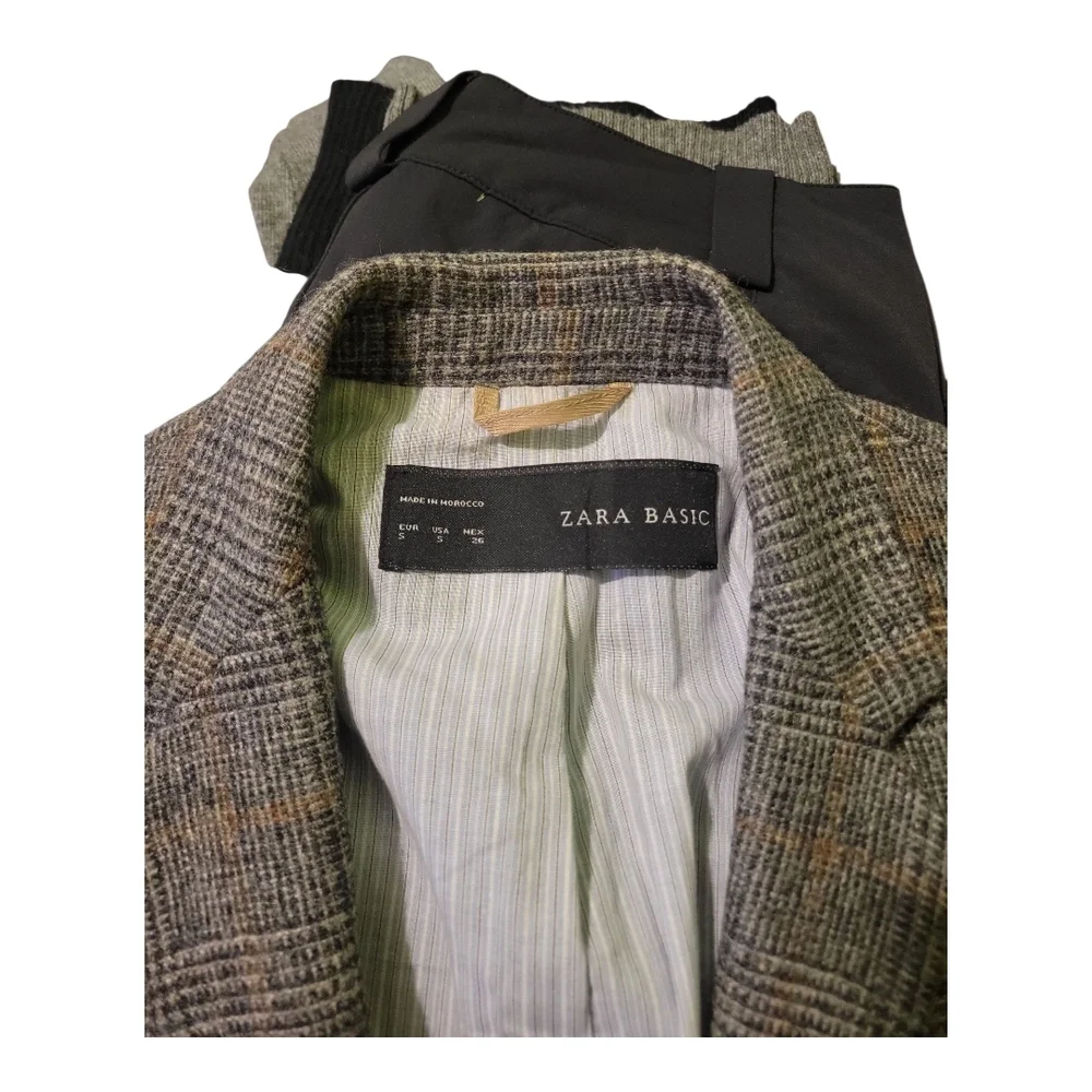 Zara Women's Gray Checkered Blazer - Picture 6 of 6